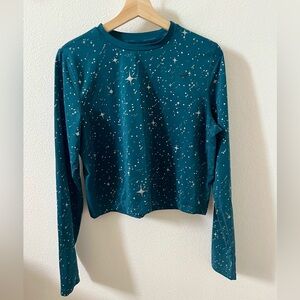 NIKE PRO | Blue Starry Night Long-Sleeve Crop Tee XL
